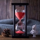 Hourglass Timer With Red Sand  60 Minute Wooden Frame Sand Timer  Creative Ha   