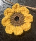         new Hand Crochet Bright Sunflower Jute Bunting Autumn Window Camper Gift