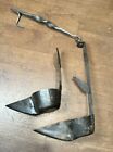 Antique Wrought Iron Whale Oil Fat Double Betty Lamp With Twisted Hanger   Hook