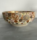 Vintage Satsuma Bowl With Thousand Flower Motif And Gold Accents - Signed