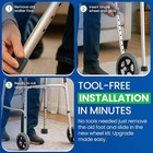 Medline Guardian Twobutton Folding Walker 5  Wheels Aluminum Frame 300 Lb Cap  1