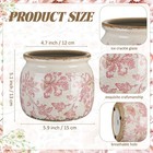 Vintage Planter Large Ceramic Plants Pot Pink Floral Scroll Ice Crack Cottage   
