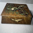 Vintage Daher England Duck Tole Tin Box Flying Ducks Marsh Scene Hinged Lid