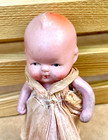Beautiful Vintage 3 1 2 Inch Pink Bisque Jointed Baby Doll- Paper Dress