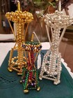 Vntg Mercury Glass Beaded Christmas Ornaments  Czech Republic Nos - Space Needle