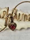 Antique Victorian Carved Mother Of Pearl Brooch Pin  josephine  In Gold Wire