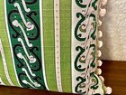 Art Deco Barkcloth Pillow Cover Genuine Vintage True Handmade Formal Striped