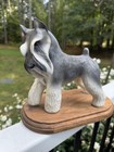 Schnauzer Dog Figurine Vtg Handpainted Show Dog Large Figurine Dannyquest Statue