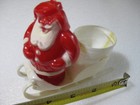 1950 Vintage Celluloid Plastic Santa Sleigh Candy Holder Rosen Christmas