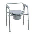 Drive Medical Bedside Commode Supports Up To 350-lbs Folding Steel