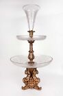 Very Large 19th Century French Gilt Bronze   Crystal Centerpiece By Christofle