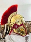 Medeival Late Roman Brass Deurne Helmet With Red Plume Historical Roman Helmet