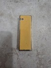 Vintage Coors Banquet Beer Butane Lighter Yellow Metal Flip Top Sunex Korea 