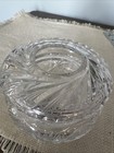 Antique American Brilliant Period Cut Glass Powder Jar Dish Hair Receiver Rare