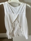 Justice Open Back Tank With Lace And Flowers - Cream Color  Size 14 - Euc