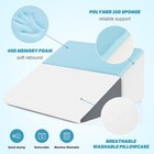 Yojoker Wedge Pillow For Sleeping - 12 Inch Bed 24x24x12   White Grey