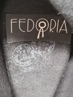 Fedoria Black Wide Brim Felt Fedora Hat     Made In Usa     Wool Blend With Satin