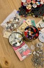 Huge Vintage Sewing Supplies Lot Buttons Wood Spool Thread   More