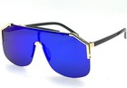 Sunglasses Large Oversized Xl Square Lady Women Retro Vintage Flat Lens Rimless
