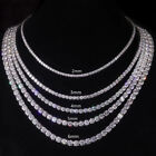 2-6mm 16-24  Real Vvs1 D Moissanite Tennis Chain Solid 925 Passes Diamnd Tester 