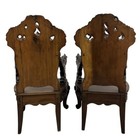 Pair Of Antique Japanese Imperial Meiji High Relief Carved Dragon Throne Armchai