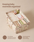 Blissful Diary Floral Diaper Caddy Organizer  Stylish Nursery Storage Basket  Gi