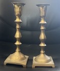 Antique Brass Candlestick Holder Set Of 2            7    Tall