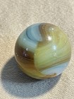 Glass Toy Marble - Machine Made Swirl - Yellow Brown Light Blue Green White