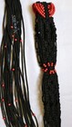 Elvis Black Macrame Tassel Belt With Red Beads