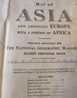 Rare Original 1921 Map Asia   Adjoining Europe With A Portion Of Africa Nat Geo