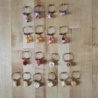 18 Assorted Themed Wine Glass Charms 4th Of July  Floral  Wine Bottles  Cheese 