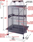Xlarge 75  Bird Parrot Play-top Cage Cockatiel Macaw Conure African Grey Conures