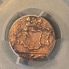 1790 New York Penny  Voc N e  Indies Duit  Pcgs Genuine  Detail 