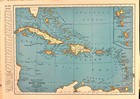 1940 - 10 By 14 Inches Rand Mcnally Map Of The West Indies Excellent Condition 