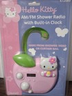 Hello Kitty Sanrio Am fm Shower Radio With Built-in Clock Vintage Rare Sealed