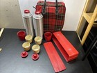 Vintage 1964  thermos  Picnic Tote Combo -  2 Thermoses 2 Cups Each Sandwich Box