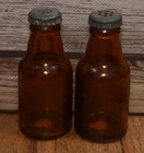 Vintage Acme Beer Glass Advertising Mini Bottle Salt   Pepper Shaker Set