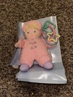 Vintage Eden Plush Baby Doll Terry Cloth Waffle Pink Pajamas Bonnet Rose Buttons
