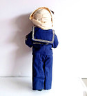 Vintage 1940 s Sailor Boy Rag Doll Handmade Crochet Body  americana