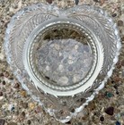 Victorian Magnifying Glass Clear Heart Shaped Paperweight Antique Vintage