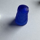 Collectible Sewing Thimbles Boston Tea Party Porcelain Blue Glass Lot Of 3