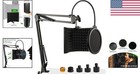 Microphone Stand With Isolation Shield And Pop Filter For Recording