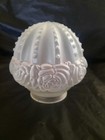 Vintage Art Deco Frosted Glass Rose Embossed Acorn Lamp Light Shade 3  Fitter 