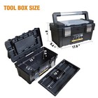 Torin 18-inch Plastic Tool Box Organizer   Durable Tool Storage Box  Black