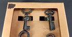 Pottery Barn Key Napkin Rings 4 Metal Vintage Distressed Skeleton Style New