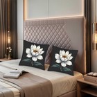 Set Of 2 Decorative Throw Pillow Covers 18x18in - Elegant White Floral Design 