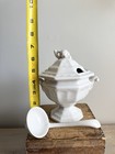 Stamped Antique White Ironstone English Pottery Sauce Gravy Tureen Signed Mini