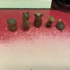 Lot Of 5 Vintage Japanese Cryptomeria Wood Animal Carvings Figurines Mcm Japan