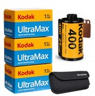 35mm Ultramax 400 Film Roll  24 Exposures  - 3 Rolls   Durable Storage Case