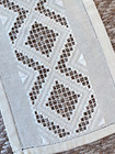 Hardanger Embroidered Table Runner Cloth  Norwegian Vintage Pale Yellow Stunning